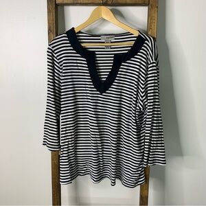 Designers Originals Striped V-Neck Women's Top